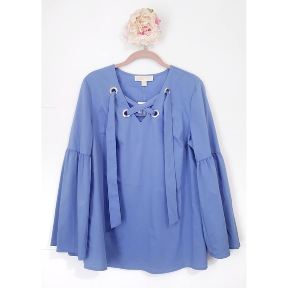 MICHAEL Michael Kors Tops - Michael Michael Kors Grommet Lace-Up Poplin Top